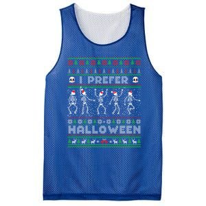 Funny Holiday Ugly Xmas I Prefer Halloween Christmas Great Gift Mesh Reversible Basketball Jersey Tank