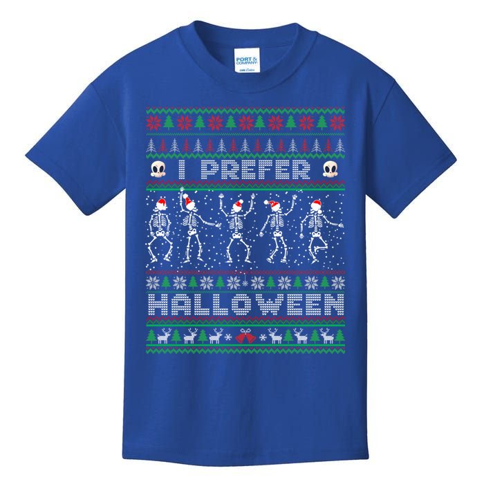 Funny Holiday Ugly Xmas I Prefer Halloween Christmas Great Gift Kids T-Shirt