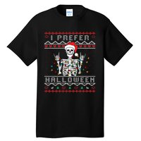 funny holiday Ugly xmas I prefer halloween christmas Tall T-Shirt