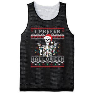 funny holiday Ugly xmas I prefer halloween christmas Mesh Reversible Basketball Jersey Tank