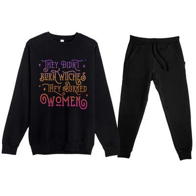 Feminist Halloween: Unveiling the Witch Trials Premium Crewneck Sweatsuit Set