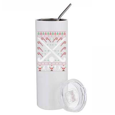 Field Hockey Ugly Christmas Funny Holiday Xmas Gift Stainless Steel Tumbler