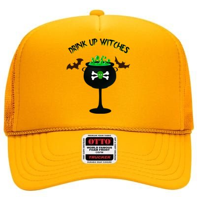 Funny Halloween Up Witches Cool Gift High Crown Mesh Back Trucker Hat