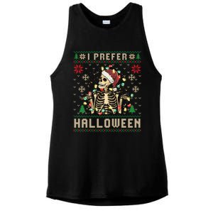 Funny Holiday Ugly Xmas I Prefer Halloween Christmas Gift Ladies PosiCharge Tri-Blend Wicking Tank