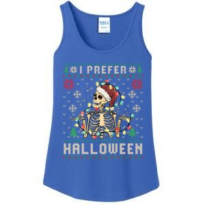 Funny Holiday Ugly Xmas I Prefer Halloween Christmas Gift Ladies Essential Tank