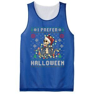 Funny Holiday Ugly Xmas I Prefer Halloween Christmas Gift Mesh Reversible Basketball Jersey Tank