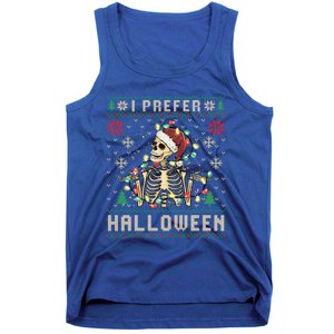 Funny Holiday Ugly Xmas I Prefer Halloween Christmas Gift Tank Top