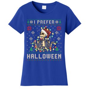 Funny Holiday Ugly Xmas I Prefer Halloween Christmas Gift Women's T-Shirt