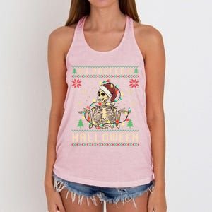 Funny Holiday Ugly Xmas I Prefer Halloween Christmas Gift Women's Knotted Racerback Tank