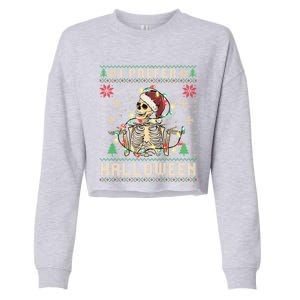 Funny Holiday Ugly Xmas I Prefer Halloween Christmas Gift Cropped Pullover Crew