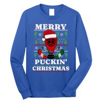 Funny Hockey Ugly Christmas Merry Puckin Christmas Meaningful Gift Long Sleeve Shirt