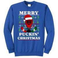 Funny Hockey Ugly Christmas Merry Puckin Christmas Meaningful Gift Sweatshirt