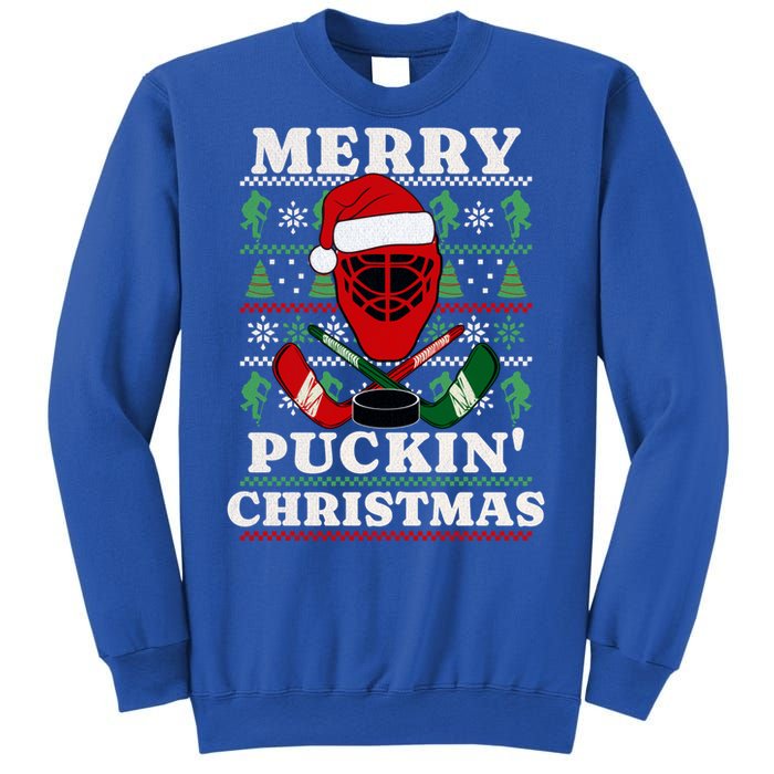 Funny Hockey Ugly Christmas Merry Puckin Christmas Meaningful Gift Sweatshirt