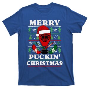 Funny Hockey Ugly Christmas Merry Puckin Christmas Meaningful Gift T-Shirt