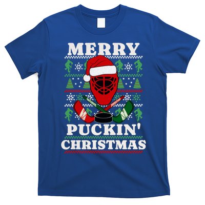 Funny Hockey Ugly Christmas Merry Puckin Christmas Meaningful Gift T-Shirt