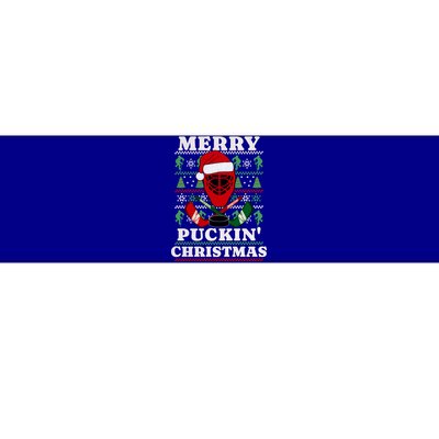 Funny Hockey Ugly Christmas Merry Puckin Christmas Meaningful Gift Bumper Sticker