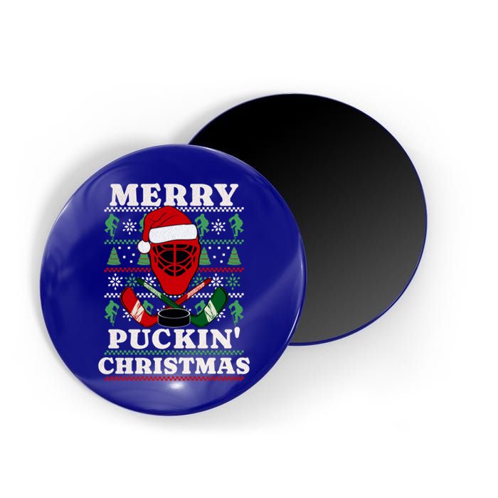 Funny Hockey Ugly Christmas Merry Puckin Christmas Meaningful Gift Magnet