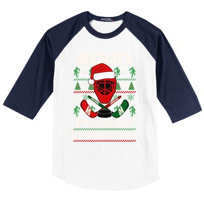 Funny Hockey Ugly Christmas Merry Puckin Christmas Meaningful Gift Baseball Sleeve Shirt