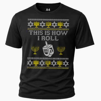 Funny Hanukkah Ugly Sweater Print This Is How I Roll Dreidel Gift Performance Shirt