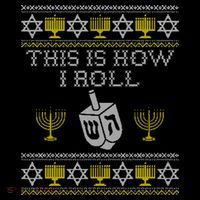 Funny Hanukkah Ugly Sweater Print This Is How I Roll Dreidel Gift 7-Panel Snapback Hat