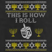 Funny Hanukkah Ugly Sweater Print This Is How I Roll Dreidel Gift Microfiber Hand Towel