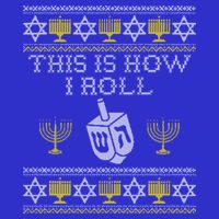 Funny Hanukkah Ugly Sweater Print This Is How I Roll Dreidel Gift 16 in Basic Backpack