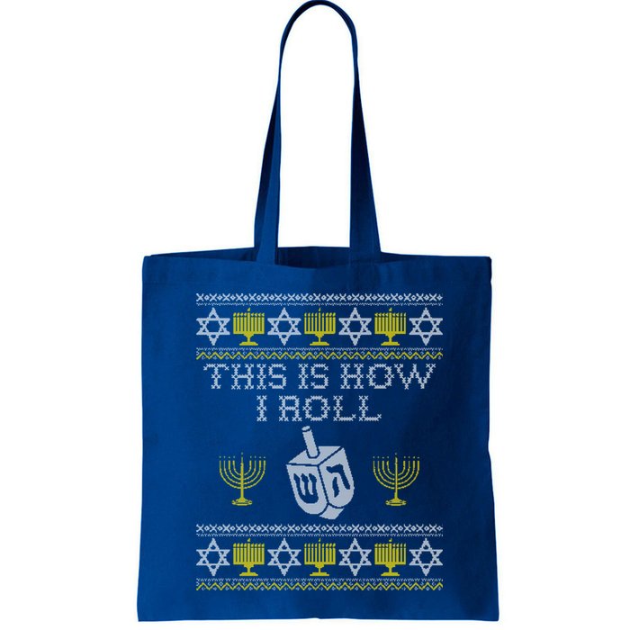 Funny Hanukkah Ugly Sweater Print This Is How I Roll Dreidel Gift Bag
