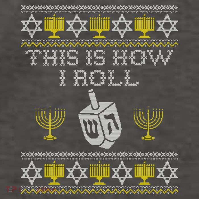 Funny Hanukkah Ugly Sweater Print This Is How I Roll Dreidel Gift Vector Backpack