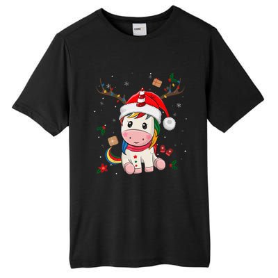 Festive Holiday Unicorn Deer Santa Claus Tall Fusion ChromaSoft Performance T-Shirt