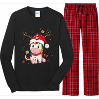 Festive Holiday Unicorn Deer Santa Claus Long Sleeve Pajama Set