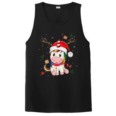 Festive Holiday Unicorn Deer Santa Claus PosiCharge Competitor Tank