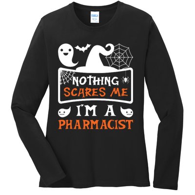 Funny Halloween Vampire Pharmacist Ladies Long Sleeve Shirt