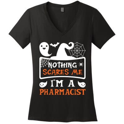 Funny Halloween Vampire Pharmacist Women's V-Neck T-Shirt