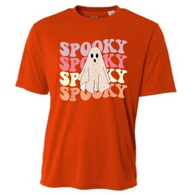 Funny Halloween Vibes Retro Spooky Ghost Boo Spooky Season Gift Cooling Performance Crew T-Shirt