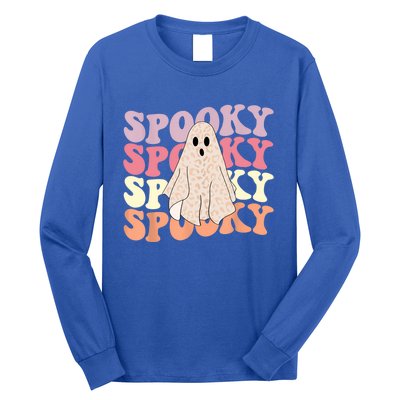 Funny Halloween Vibes Retro Spooky Ghost Boo Spooky Season Gift Long Sleeve Shirt