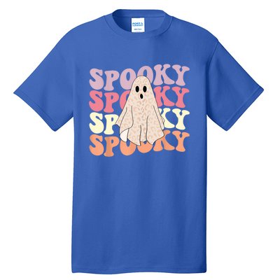 Funny Halloween Vibes Retro Spooky Ghost Boo Spooky Season Gift Tall T-Shirt