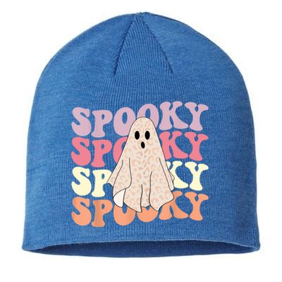 Funny Halloween Vibes Retro Spooky Ghost Boo Spooky Season Gift Sustainable Beanie