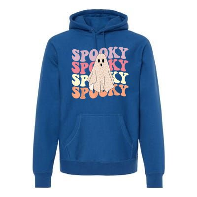 Funny Halloween Vibes Retro Spooky Ghost Boo Spooky Season Gift Premium Hoodie