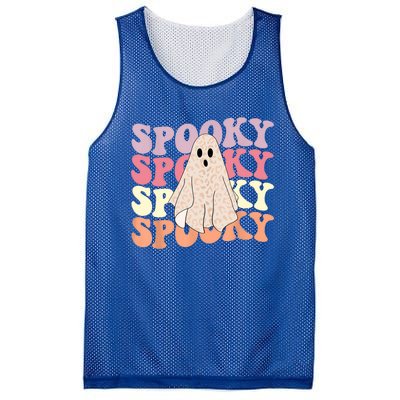 Funny Halloween Vibes Retro Spooky Ghost Boo Spooky Season Gift Mesh Reversible Basketball Jersey Tank