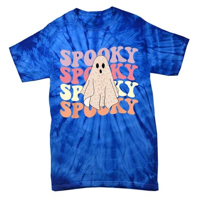 Funny Halloween Vibes Retro Spooky Ghost Boo Spooky Season Gift Tie-Dye T-Shirt