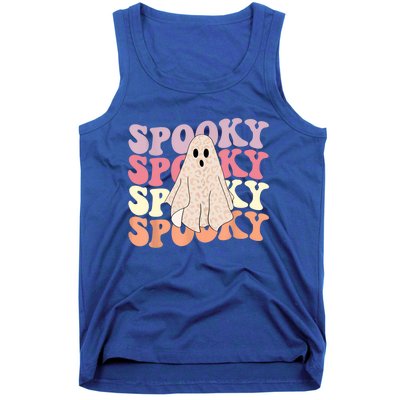 Funny Halloween Vibes Retro Spooky Ghost Boo Spooky Season Gift Tank Top