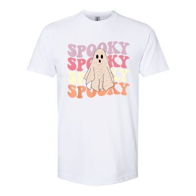 Funny Halloween Vibes Retro Spooky Ghost Boo Spooky Season Gift Softstyle CVC T-Shirt