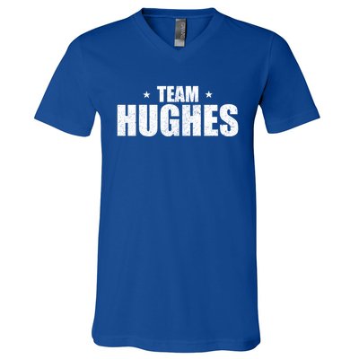 Funny Hughes Vacation Family Lastname Christmas Support Gift V-Neck T-Shirt