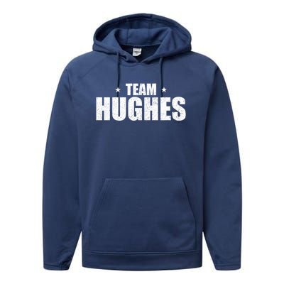 Funny Hughes Vacation Family Lastname Christmas Support Gift Performance Fleece Hoodie