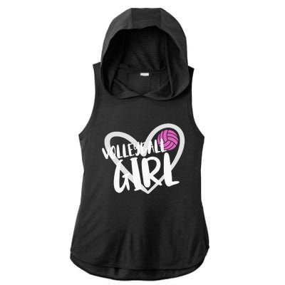 funny heart Volleyball  Player Coach Ladies PosiCharge Tri-Blend Wicking Draft Hoodie Tank