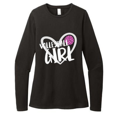 funny heart Volleyball  Player Coach Womens CVC Long Sleeve Shirt