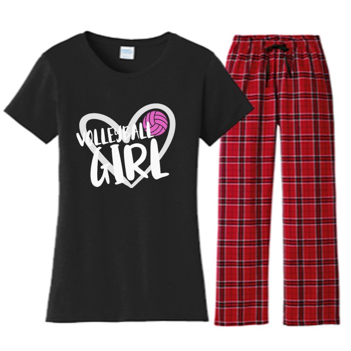 funny heart Volleyball  Player Coach Women's Flannel Pajama Set