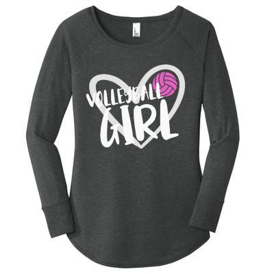 funny heart Volleyball  Player Coach Women's Perfect Tri Tunic Long Sleeve Shirt