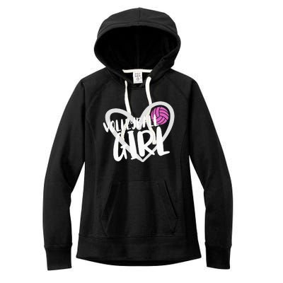 funny heart Volleyball  Player Coach Women's Fleece Hoodie