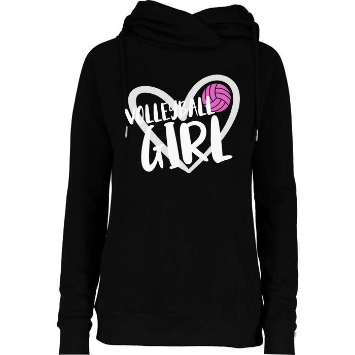 funny heart Volleyball  Player Coach Womens Funnel Neck Pullover Hood